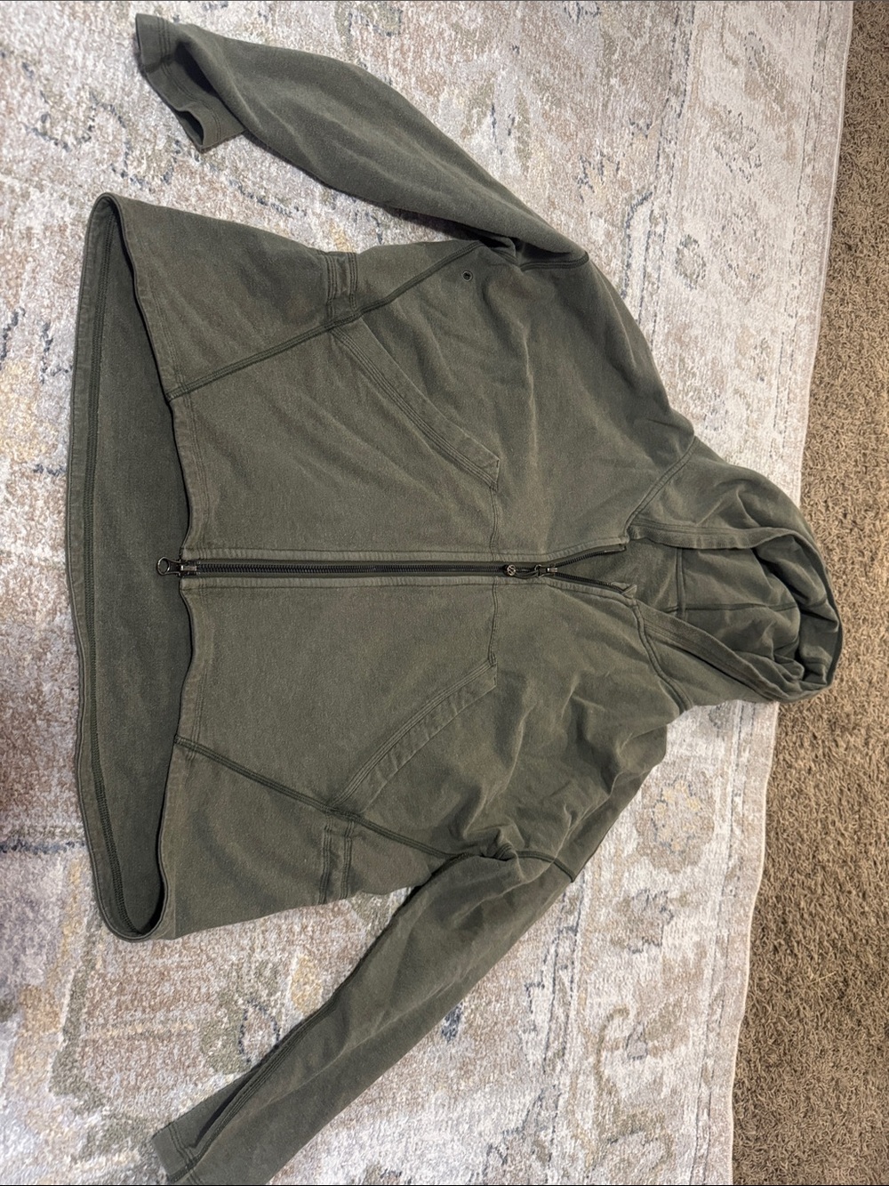 Lululemon Olive Green Full-Zip Hoodie